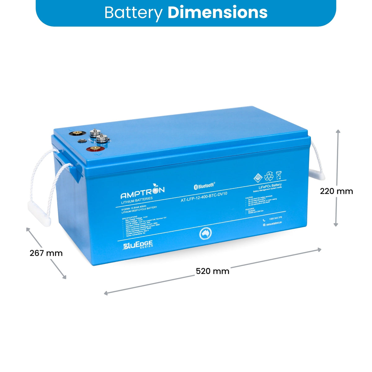 Amptron BluEdge 12V 400Ah Smart Lithium Battery