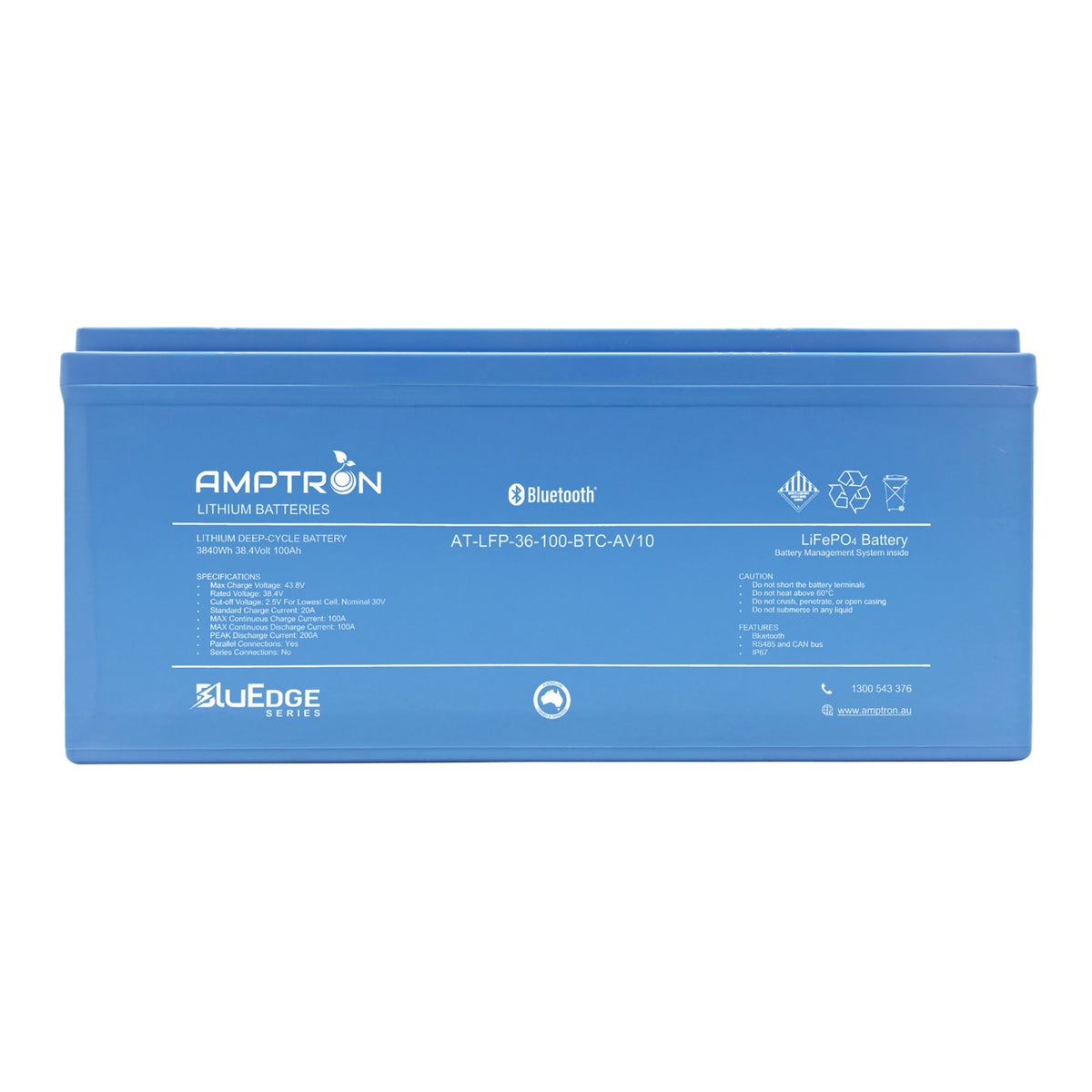 Amptron BluEdge 36V 100Ah Smart Lithium LiFePO4 Battery 3,840Wh