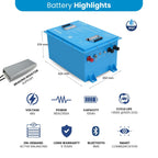 Amptron 48V 105Ah Smart Golf Cart LSV Lithium Battery