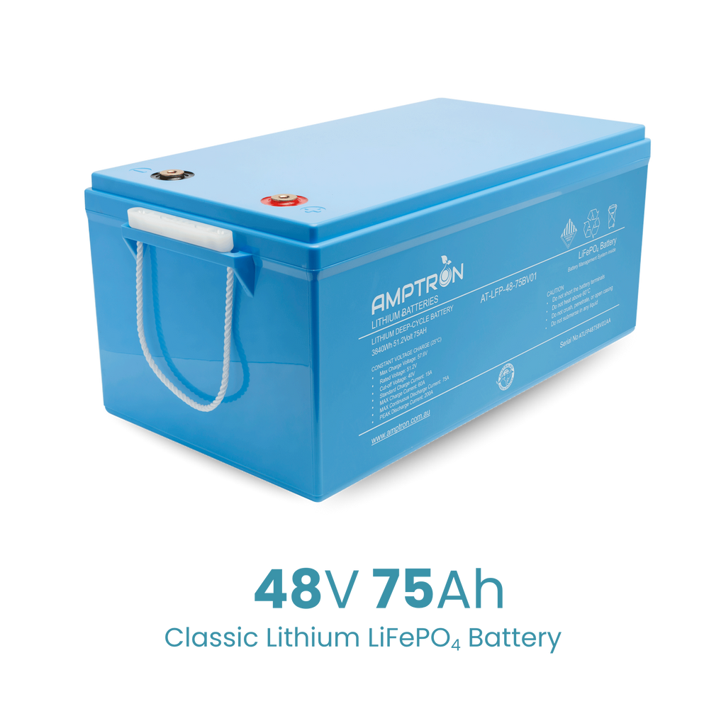 Amptron 48V 75Ah LiFePO4 Deep Cycle Battery - 3,840Wh