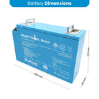 Amptron BluEdge 12V 200Ah Smart Slimline Battery in Aluminium Case