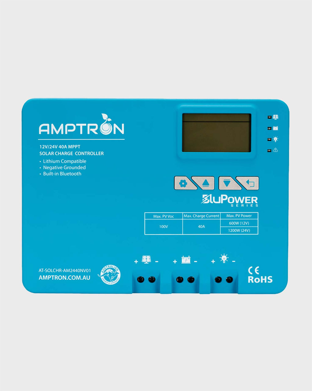 Amptron 12V/24V 40A MPPT Bluetooth Solar Charge Controller