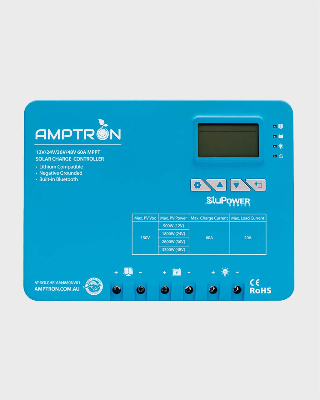 Amptron 60A 12/24/36/48V MPPT Solar Charge Controller
