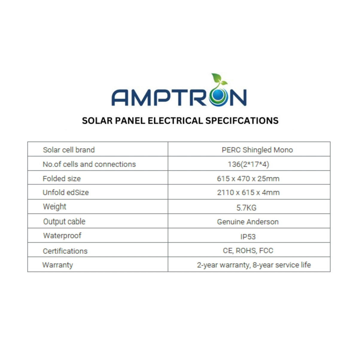 Amptron 200W Folding Lightweight Portable Solar Panel Blanket