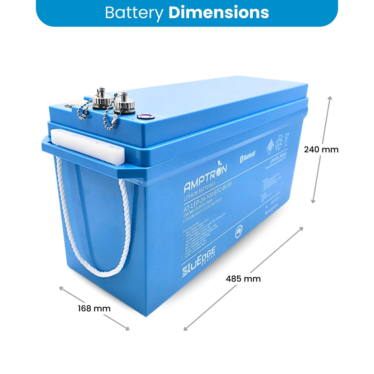 Amptron BluEdge 24V 100Ah Smart Lithium LiFePO4 Battery