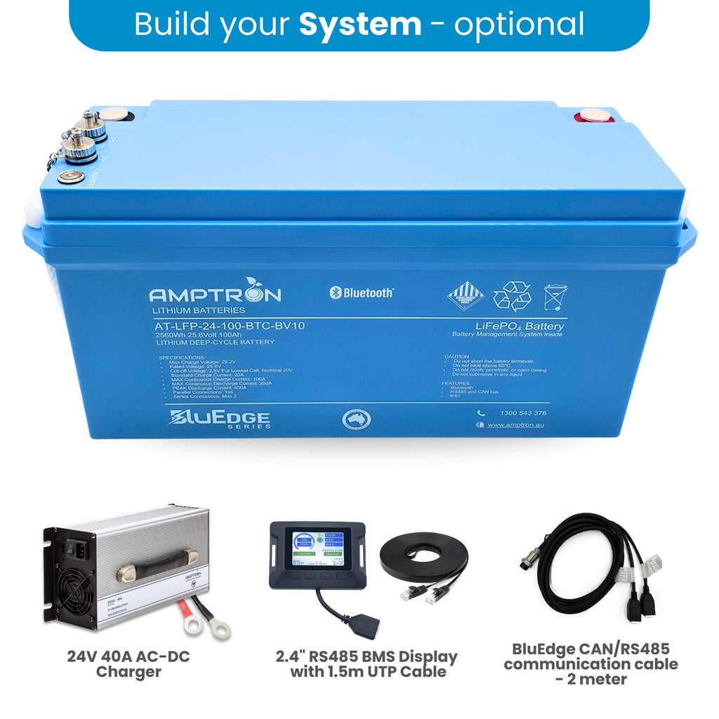 Amptron BluEdge 24V 100Ah Smart Lithium LiFePO4 Battery