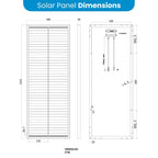 100W 12V Glass Perc Shingled Solar Panel 35mm Slimline width 460mm