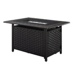 Albany 44" Rectangular Woven Aluminum Convertible Gas Fire Pit Table