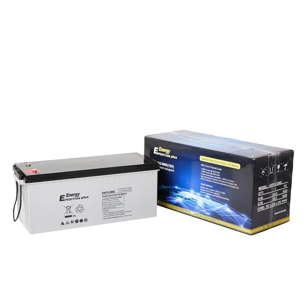 EXPEDITION Plus Ultra Deep Cycle Carbon GEL 12v 200Ah Battery