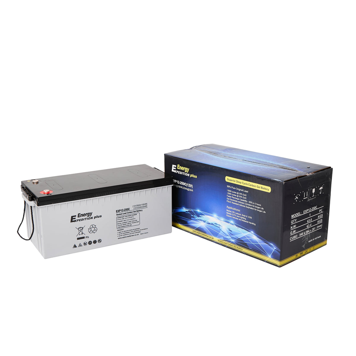 EXPEDITION Plus Ultra Deep Cycle Carbon GEL 12v 250Ah Battery