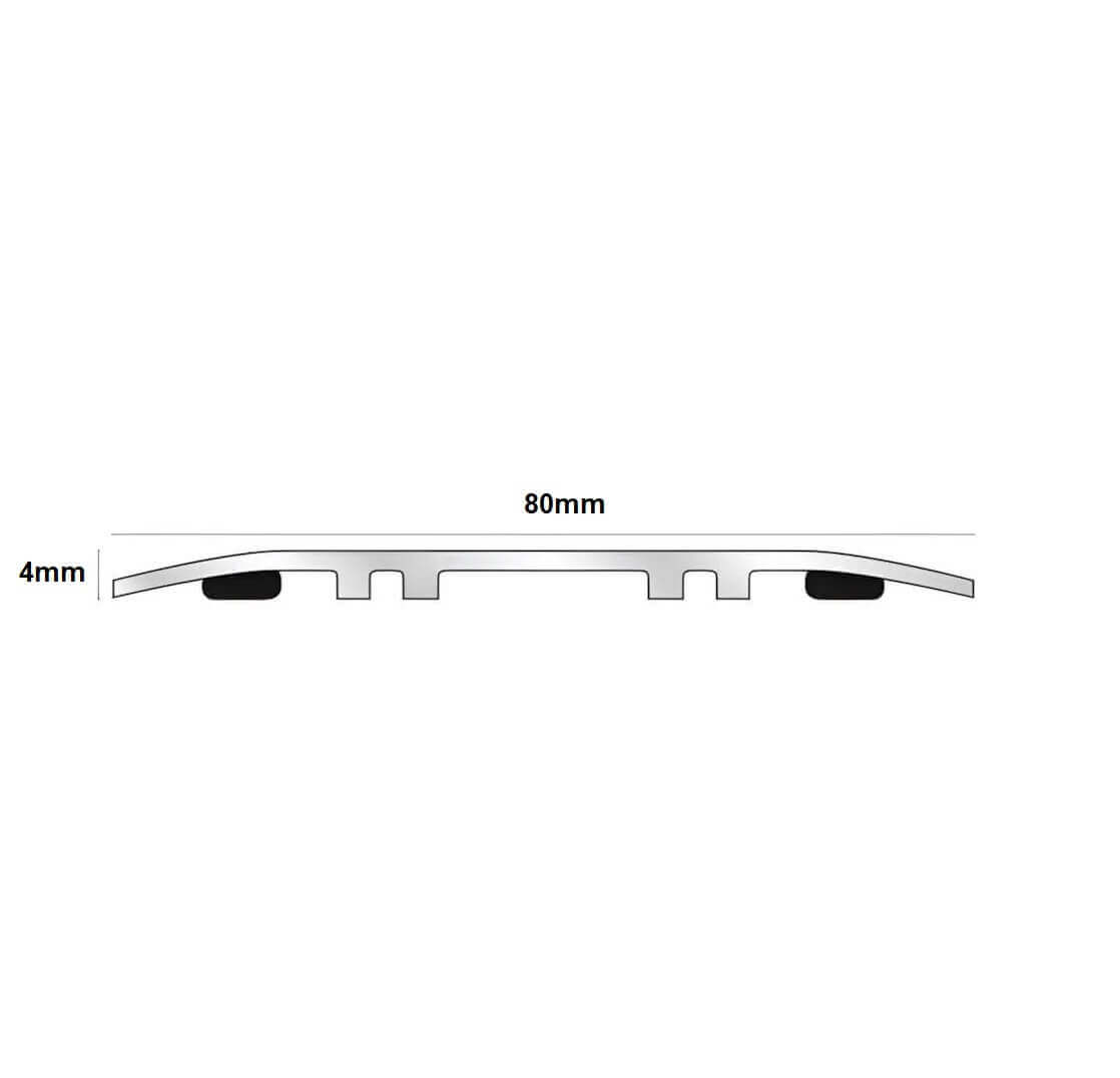 Extra Wide 80mm Heavy Duty Self-Adhesive Aluminium Floor Transition Strip