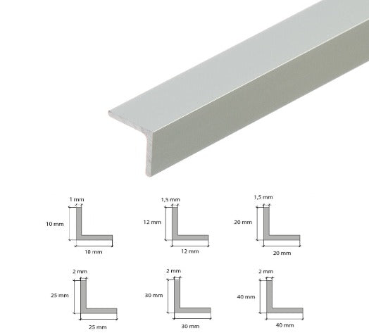 Aluminium Edge Corner Trim Anodised Silver
