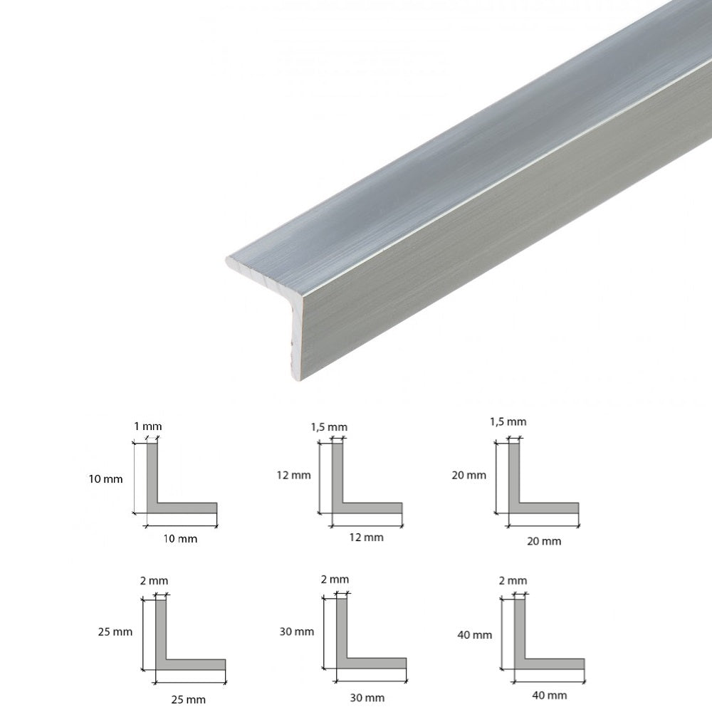 Natural Aluminium Corner Trim Sizes