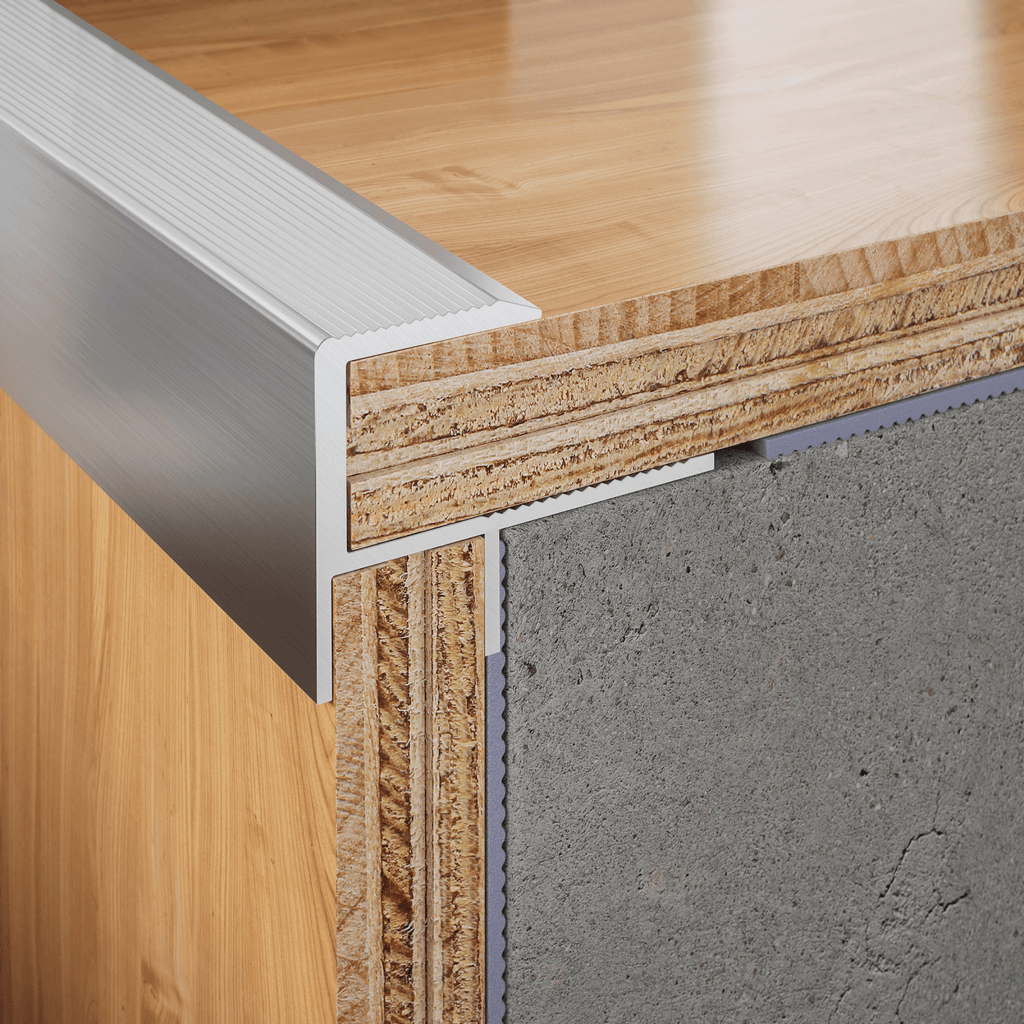 Aluminium Stair Nosing Push-In Edge Trim Hardwood Step Edging 30 x 21mm S60