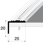 Aluminium Stair Nosing 25x20mm – Anti-Slip Stair Edge Protector Step Trim S02