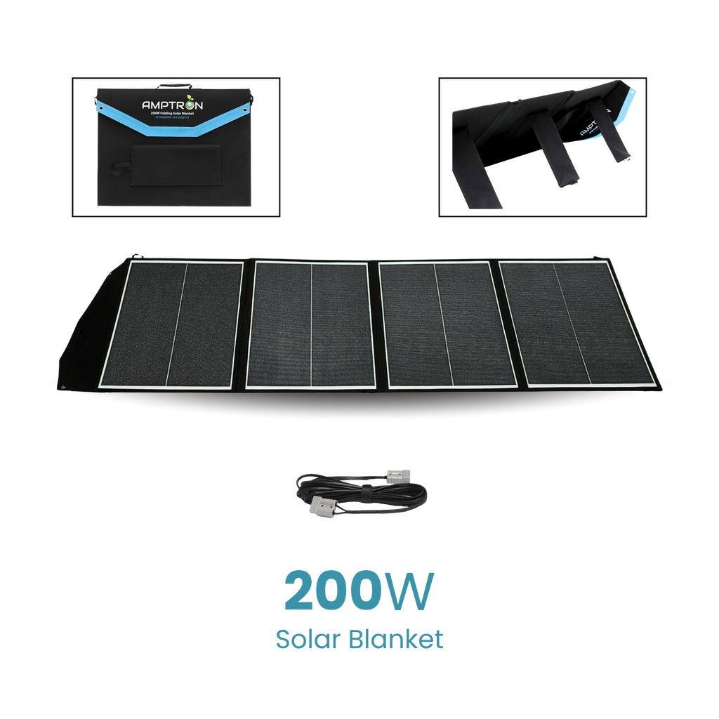 Amptron 200W Folding Lightweight Portable Solar Panel Blanket