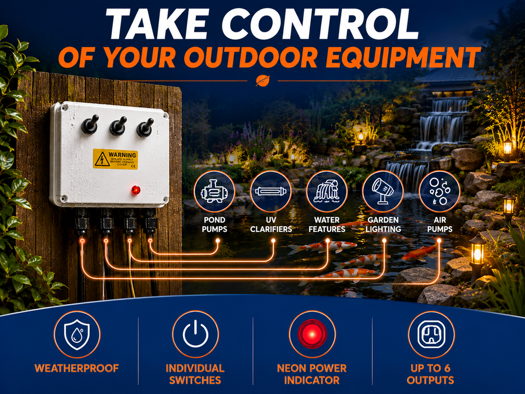 Outdoor Weatherproof 4-Way Switch Box with Neon Indicator