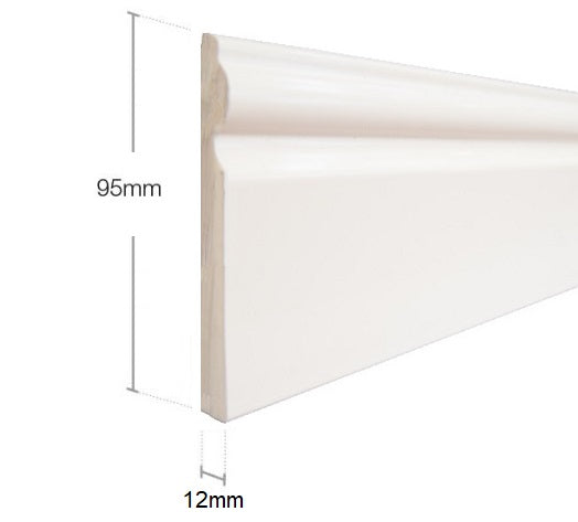 Upvc 95mm Skirting Board - Ogee/Torus Design Architrave Trim