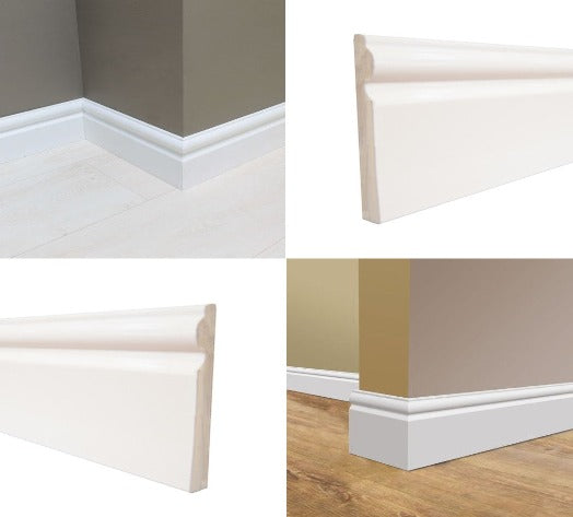 Upvc 95mm Skirting Board - Ogee/Torus Design Architrave Trim