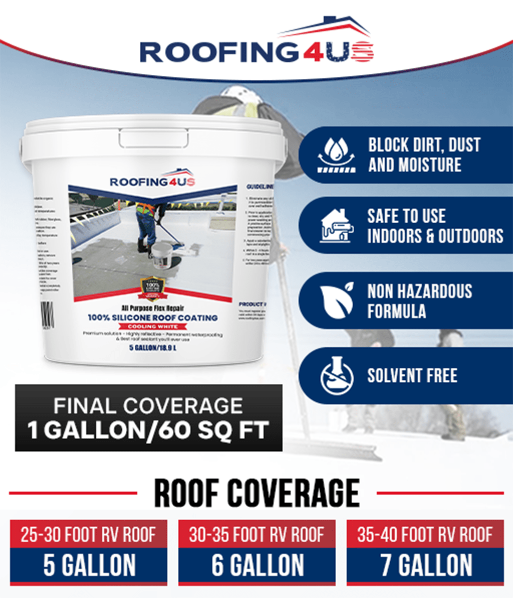 All Purpose Flex Repair 100% Silicone Roof Sealant - 4 Gallon