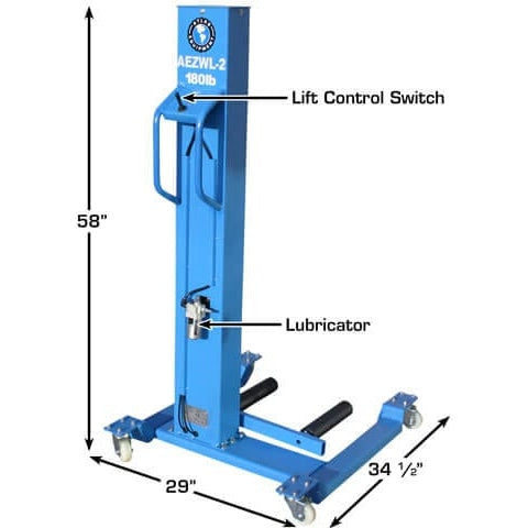 Atlas 180 ATEATTC-AEZWL-2 LB. Capacity Offset Pneumatic Portable Wheel Lift