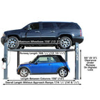 Atlas 408SL 8,000 lb Portable 4-Post Storage Lift + FP8 8-Piece Floor Panel Combo