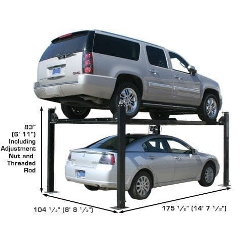 Atlas Garage PRO8000 8,000-lb 4-Post Storage Lift + Pro-Floor 8-Piece Panel Set Combo