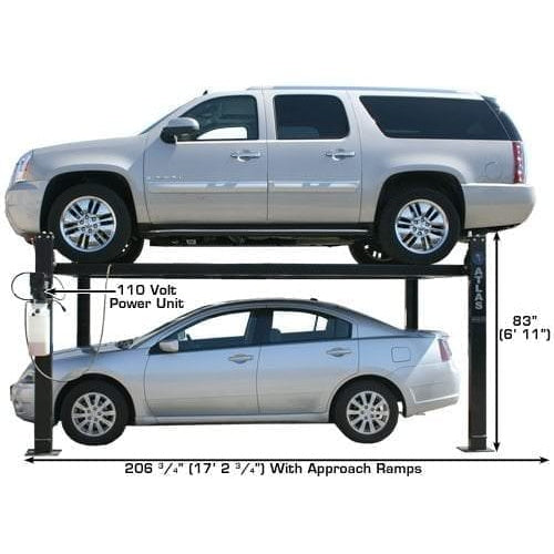 Atlas Garage PRO8000 8,000-lb 4-Post Storage Lift + Pro-Floor 8-Piece Panel Set Combo
