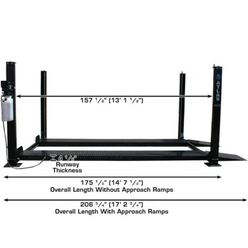 Atlas Garage PRO8000 8,000-lb 4-Post Storage Lift + Pro-Floor 8-Piece Panel Set Combo