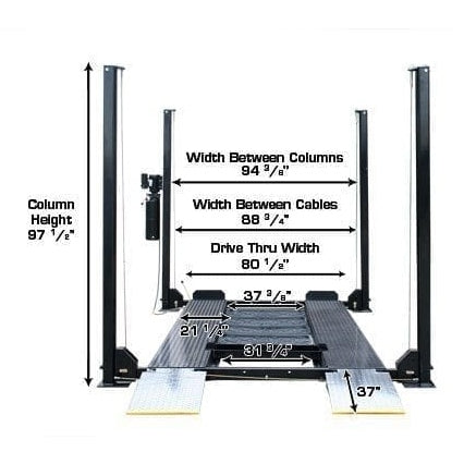 Atlas Garage PRO8000EXT 8,000 lb Extra-Tall 4-Post Lift with Pro-Floor 8-Piece Panel Combo