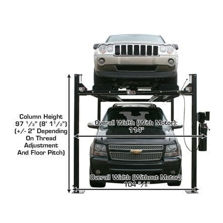 Atlas Garage PRO8000EXT 8,000 lb Extra-Tall 4-Post Lift with Pro-Floor 8-Piece Panel Combo