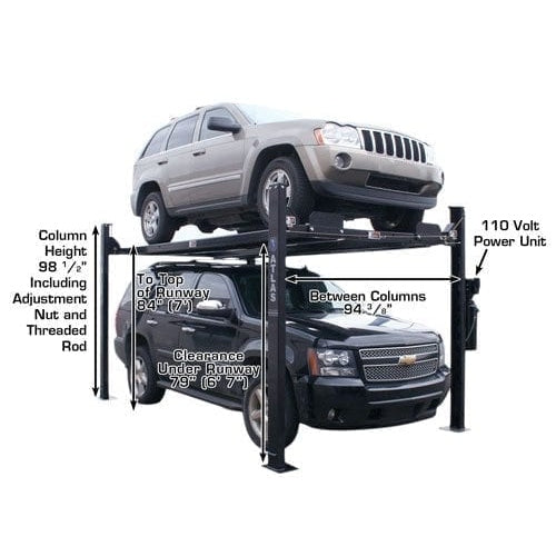Atlas Garage PRO8000EXT 8,000 lb Extra-Tall 4-Post Lift with Pro-Floor 8-Piece Panel Combo