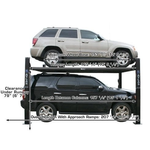 Atlas Garage PRO8000EXT 8,000 lb Extra-Tall 4-Post Lift with Pro-Floor 8-Piece Panel Combo