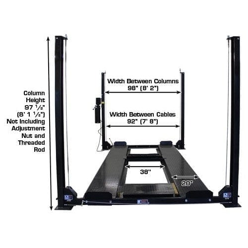 Atlas Garage PRO8000EXT-L 8,000 lb 4-Post Lift with Pro-Floor 8-Panel Combo