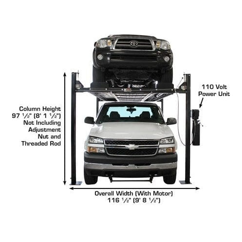 Atlas Garage PRO8000EXT-L 8,000 lb 4-Post Lift with Pro-Floor 8-Panel Combo