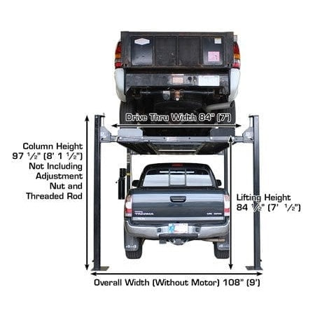 Atlas Garage PRO8000EXT-L 8,000 lb 4-Post Lift with Pro-Floor 8-Panel Combo