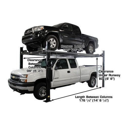 Atlas Garage PRO8000EXT-L 8,000 lb 4-Post Lift with Pro-Floor 8-Panel Combo