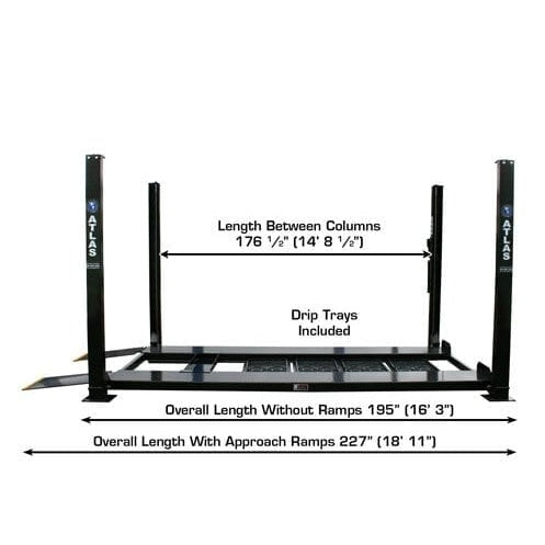 Atlas Garage PRO8000EXT-L 8,000 lb 4-Post Lift with Pro-Floor 8-Panel Combo