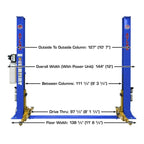 Atlas Platinum PVL9BP ALI Certified 9,000 lb Baseplate 2 Post Lift