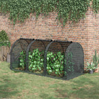 9' x 4' Crop Cage with 3 Zippered Doors & Stakes, Black