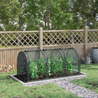 9' x 4' Crop Cage with 3 Zippered Doors & Stakes, Black