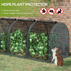 9' x 4' Crop Cage with 3 Zippered Doors & Stakes, Black