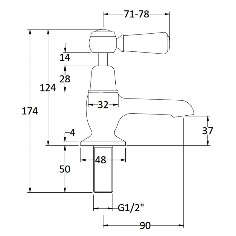 Claremont Topaz Lever Basin Pillar Taps