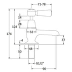 Claremont Topaz Lever Basin Pillar Taps