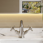 Claremont Topaz Dome Dual Handle Mono Basin Mixer Tap with Pop Up Waste