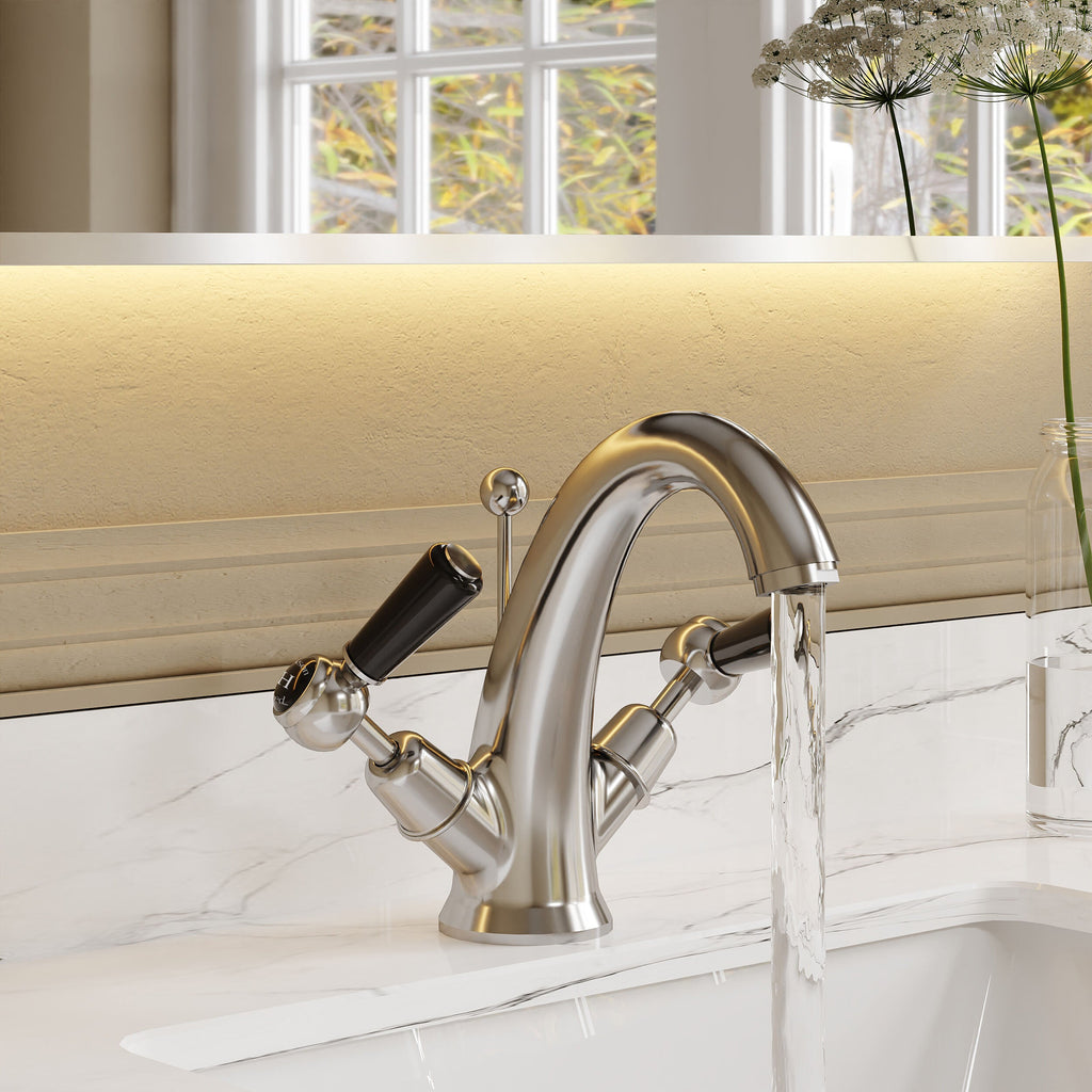 Claremont Topaz Dual Lever Mono Basin Mixer Tap with Pop Up Waste