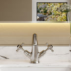Claremont Topaz Dome Dual Handle Mono Basin Mixer Tap with Pop Up Waste