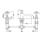 Claremont Topaz Hexagonal Collar 3 Hole Basin Mixer Tap with Pop Up Waste