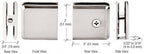 CRL Beveled Hole-in-Glass Style Wall Mount Heavy-Duty Glass Clamp