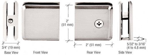 CRL Beveled Hole-in-Glass Style Wall Mount Heavy-Duty Glass Clamp